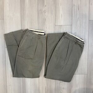 Lot Of 2 Vintage Polo Ralph Lauren Pants 38x30 Green Pleated Trousers